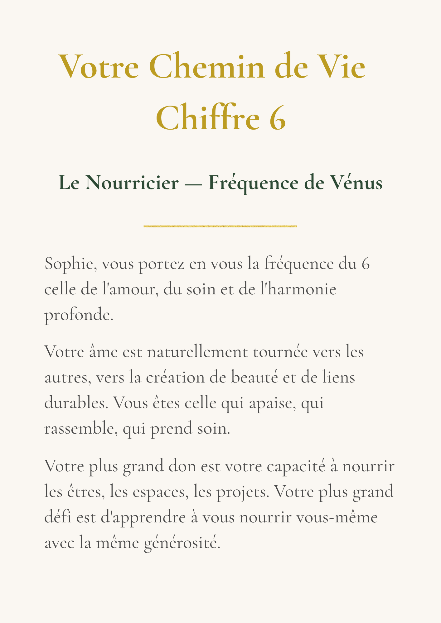 Portrait Numérologique Personnalisé