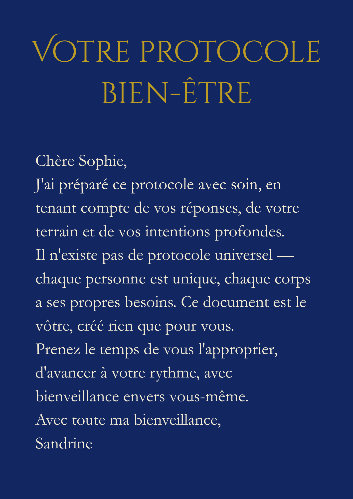 Mon Protocole Bien-Être Personnalisé