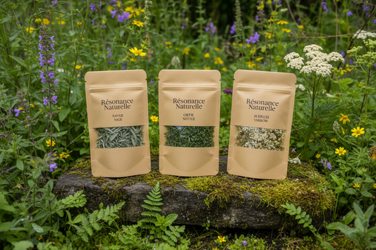 Kit rituel de la Fleur Sacrée, 3 plantes séchées, Résonance Naturelle