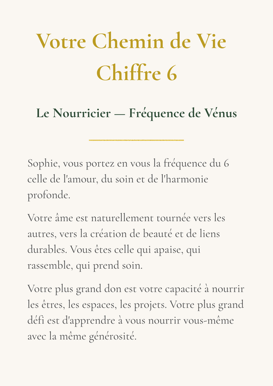 Portrait Numérologique Personnalisé